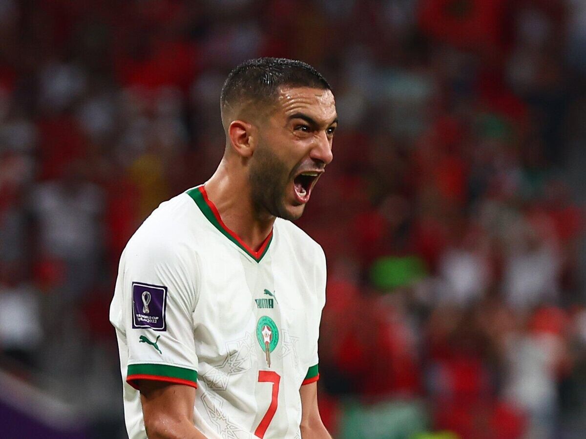    Марокканский футболист Хаким Зиеш на чемпионате мира 2022 года в Катаре© пресс-служба Кубка мира