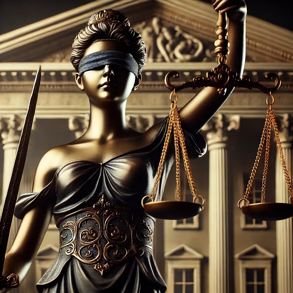 Фемида не отвлекается ни на какие внешние детали и факторы. 