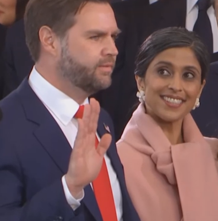 Джеймс и Уша на церемонии инаугурации