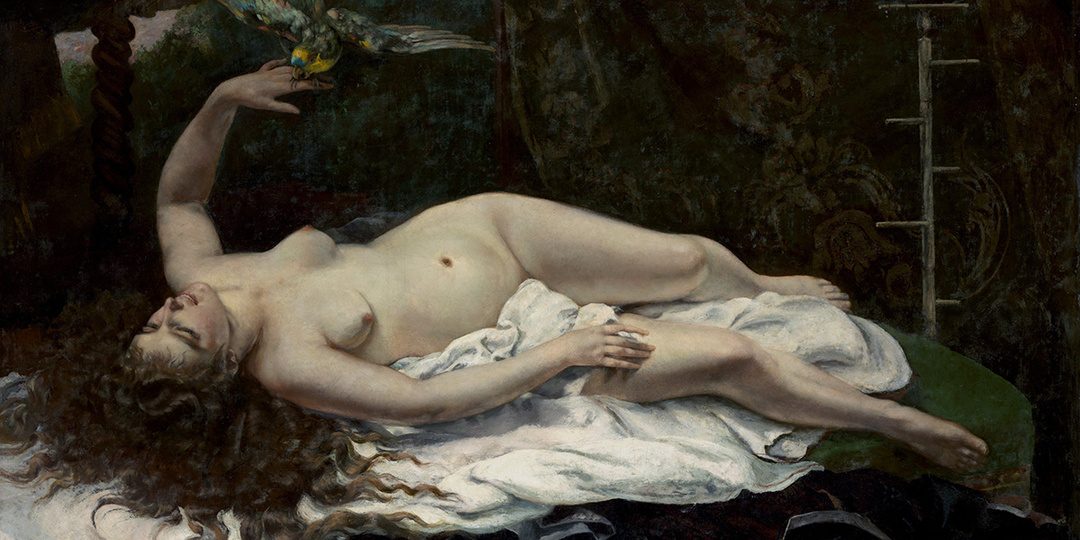 Гюстав Курбе «Женщина с попугаем», 1866 г.