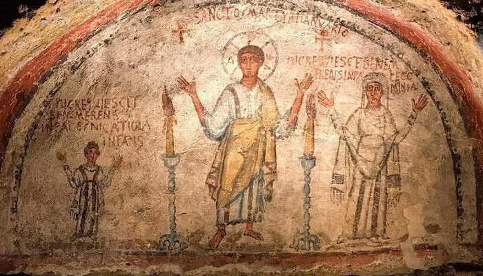 Изображение Христа в римских катакомбах, предположительно III в. н.э. Фото: author.today