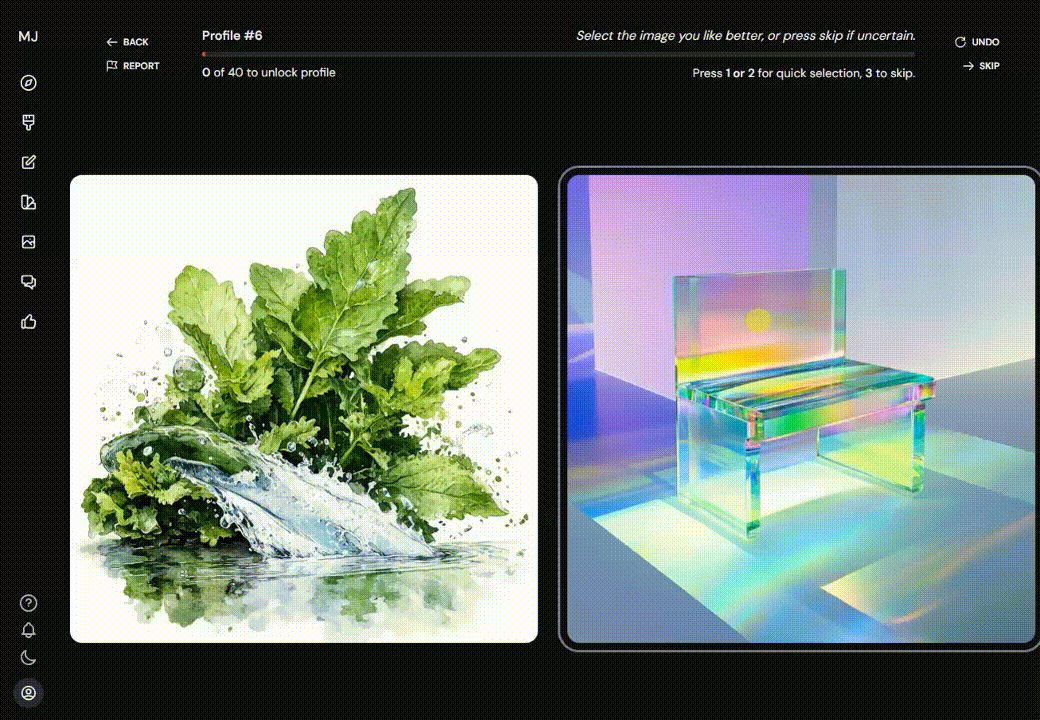 

Иногда, знаете, бывает, что рука дрогнет, и вы кликнете не туда. Или, например, вы поторопились, сделали выбор, не подумав. Не беда! Разработчики предусмотрели и это - в правом верхнем углу есть кнопочка "UNDO", что означает "отмена". Она отменит ваш последний выбор, и вы снова сможете решить, какая из картинок вам ближе.