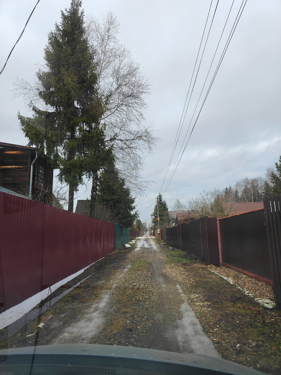 Улица, параллельная нашей. Справа, за участками, - лес.