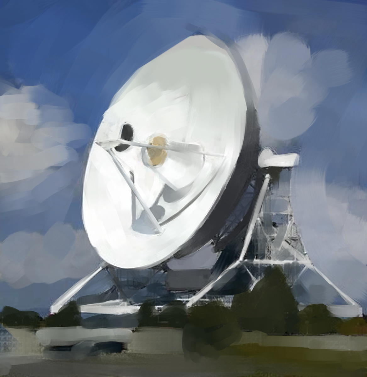 Радиотелескоп Зеленчукской радиоастрономической обсерватории. 43°47′16″ с. ш.