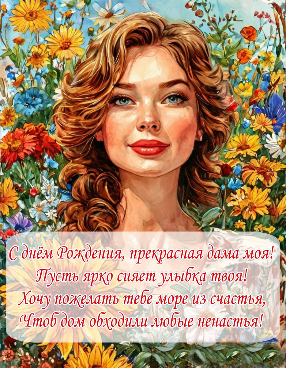 Открытка ко Дню рождения женщины