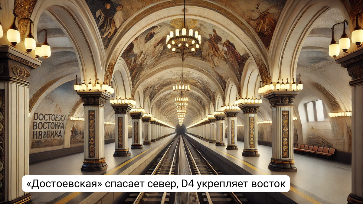Станция "Достоевская" Кольцевой линии. Вольная интерпретация DALLE-E.