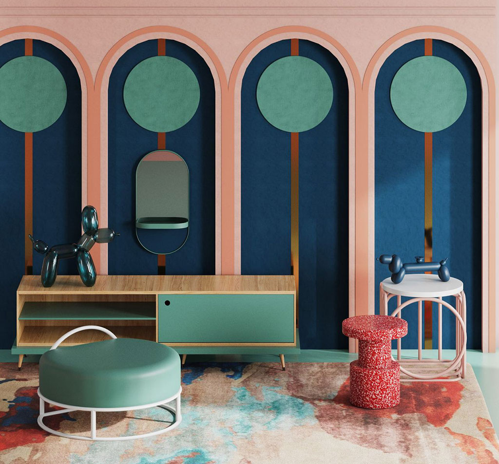 Стиль нео-мемфис в дизайне интерьера квартир (фото: designboom.ru)