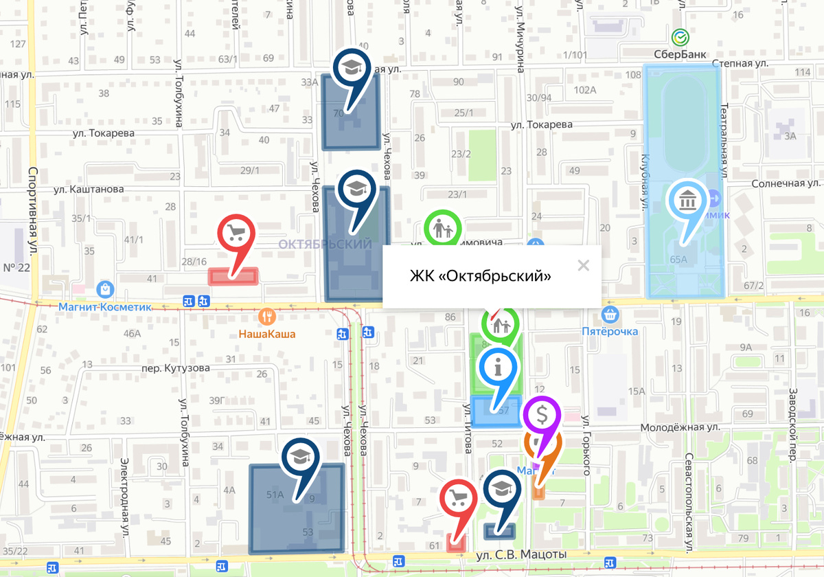 Расположение комплекса на карте