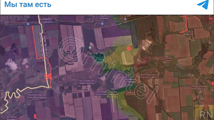   Освобождена Новоалександровка, до Днепропетровской области осталось совсем чуть-чуть//Скриншот поста из ТГ-канала "Мы там есть"