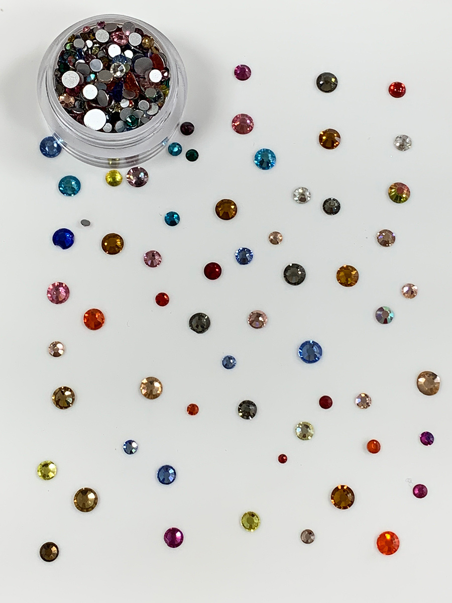 Стразы с плоским основание разноцветный Микс