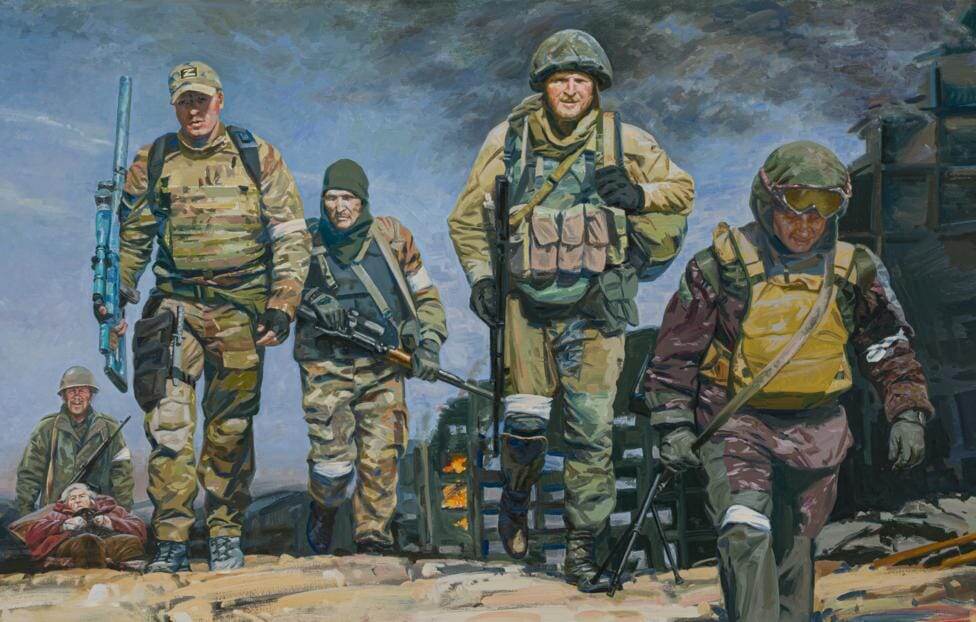 Картина "Герои Z", художник Е. Соловьева, 2022 год