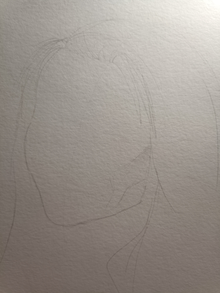 Фото автора. Набросок карандашом лица.