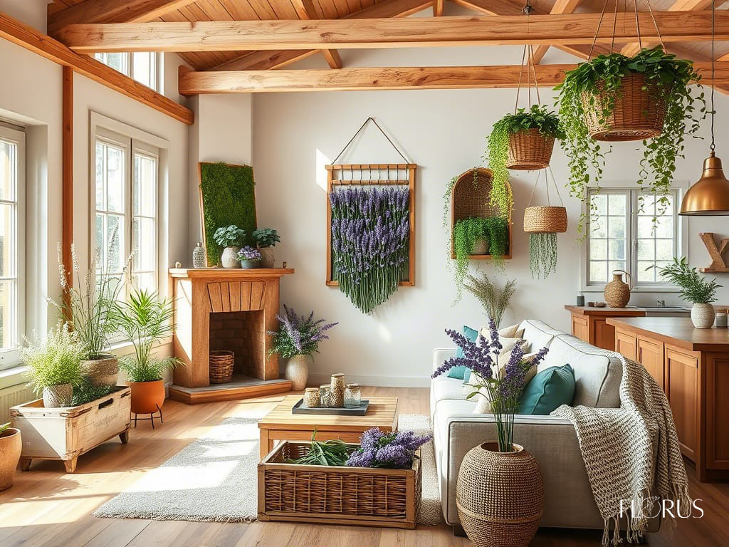 Дом в деревенском стиле. Панно из лаванды