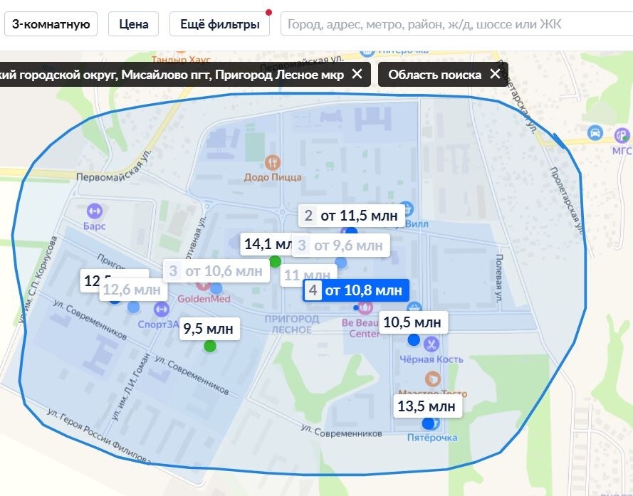 Купить трешку в ЖК Пригород Лесное от ГК Самолет