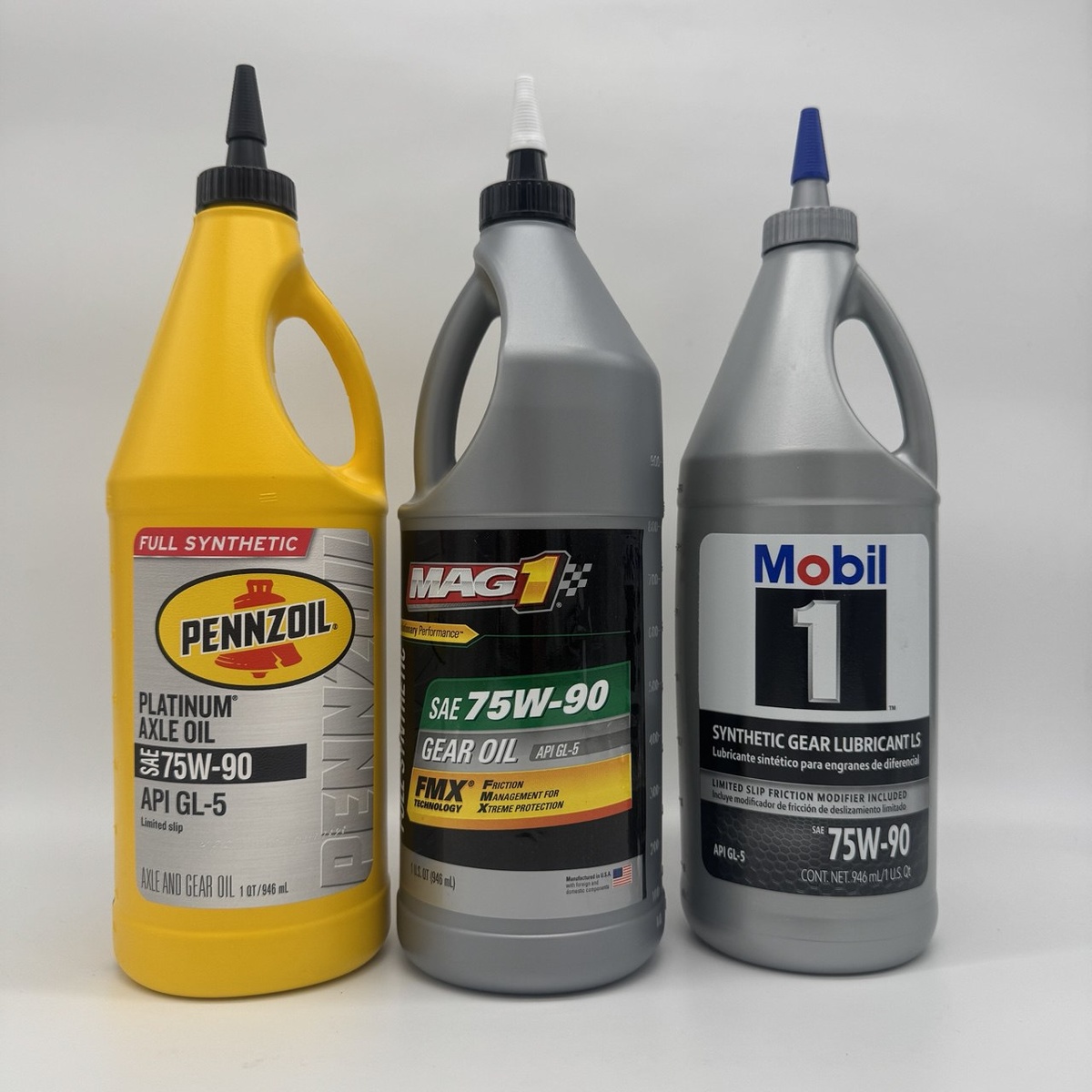 Pennzoil 75w-90; Mag 1 75w-90; Mobil 1 75w-90