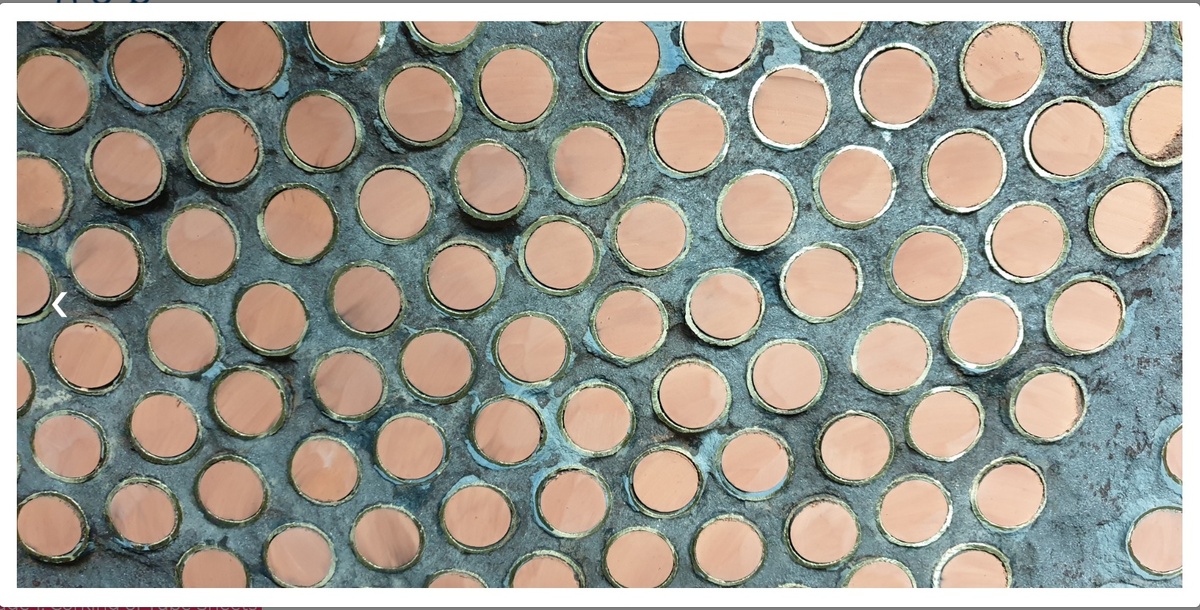 Состояние трубной доски после пескоструйной очистки 