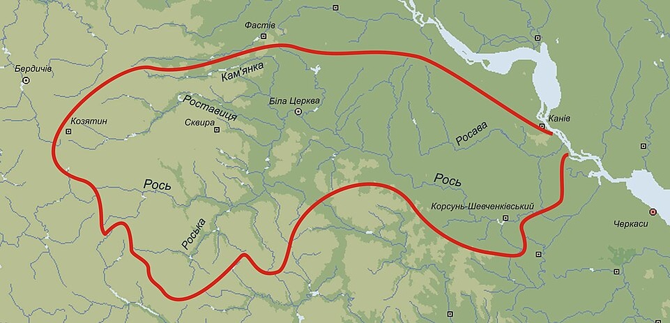 Бассейн реки Рось. Wikimedia Commons / Llyn Godionduon
