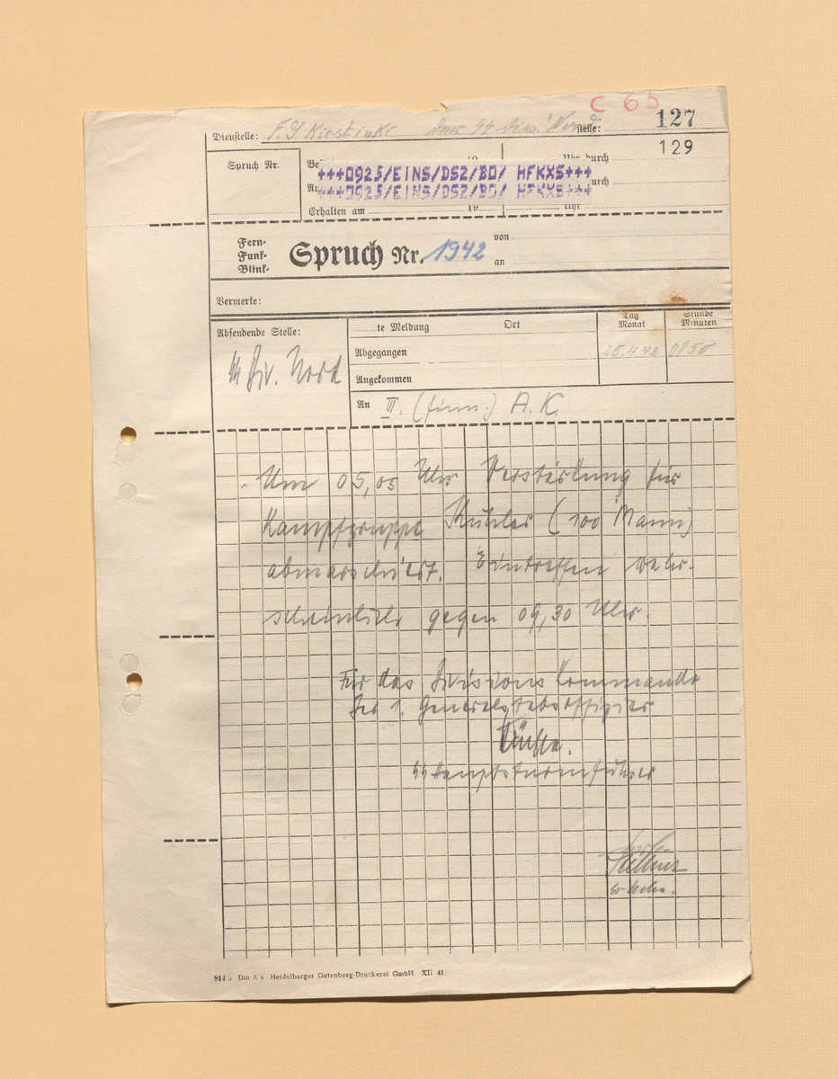 В 05:05 выдвинулось подкрепление для группы Kuhler (100 человек). Ориентировочное время прибытия около 09:30