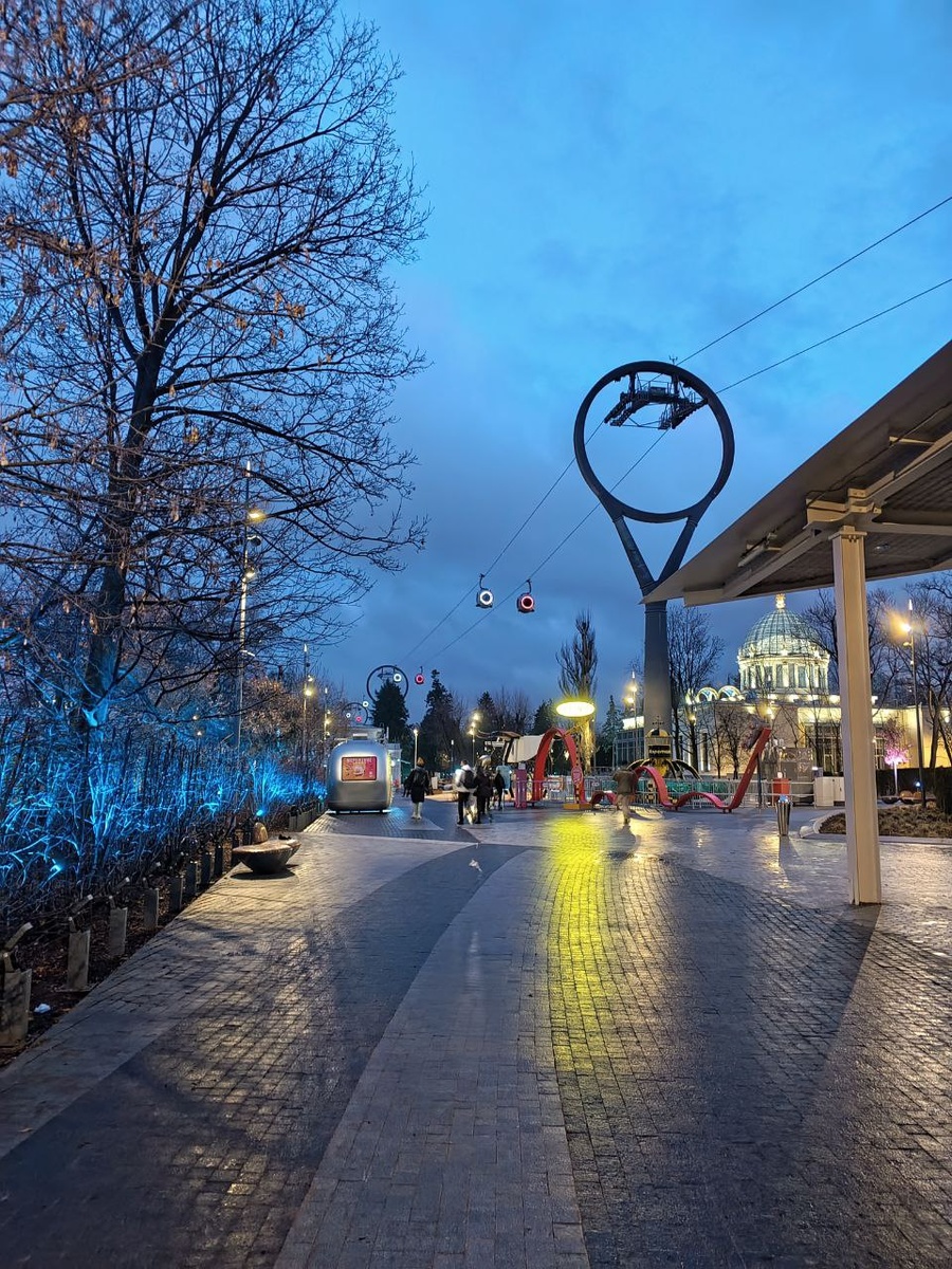 Канатная дорога на ВДНХ. Фото автора. Февраль 2025 г.