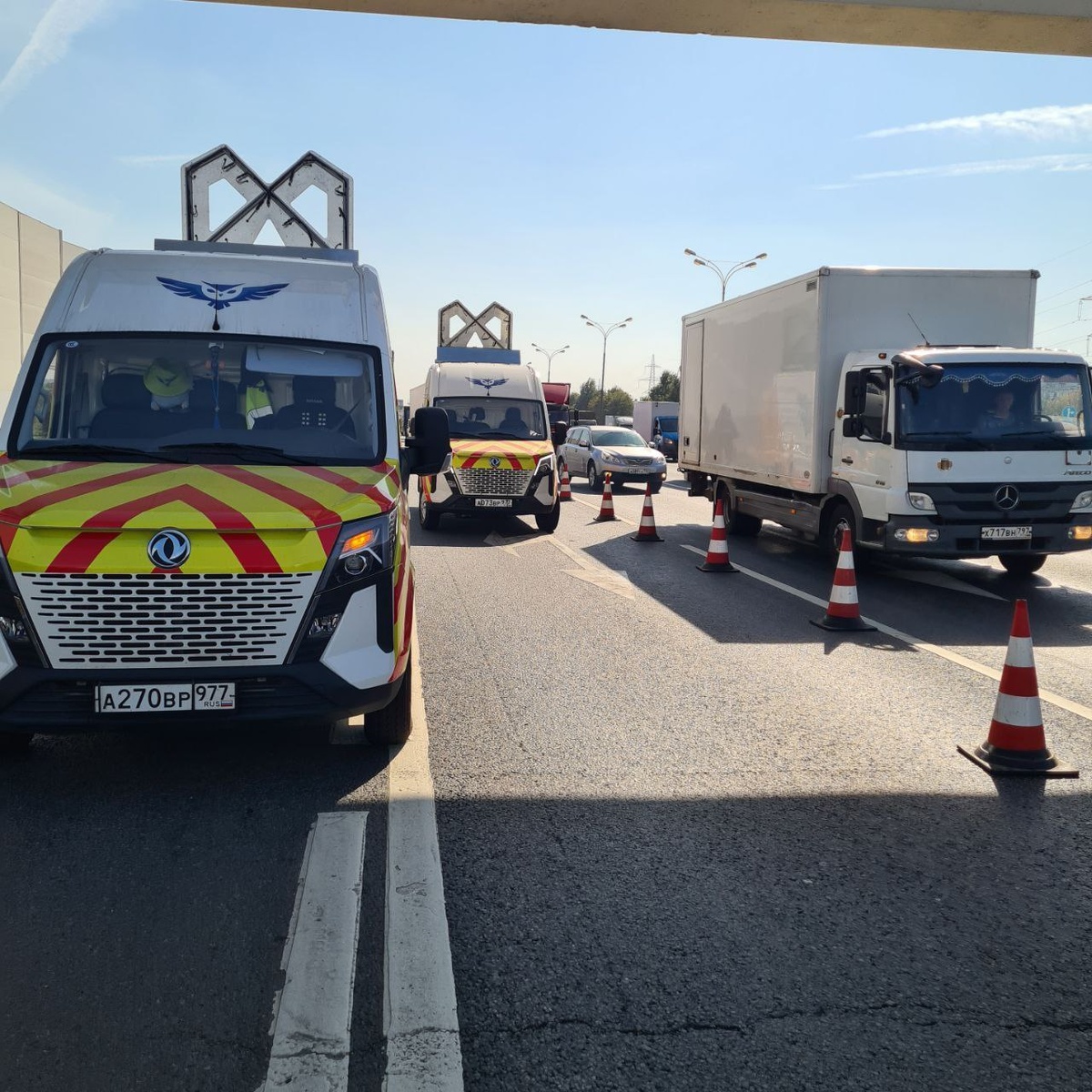 Работа автомобиля прикрытия