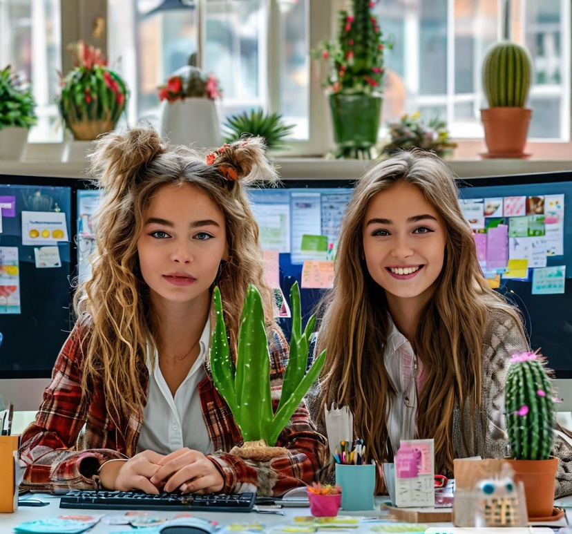 Две веселые коллеги….