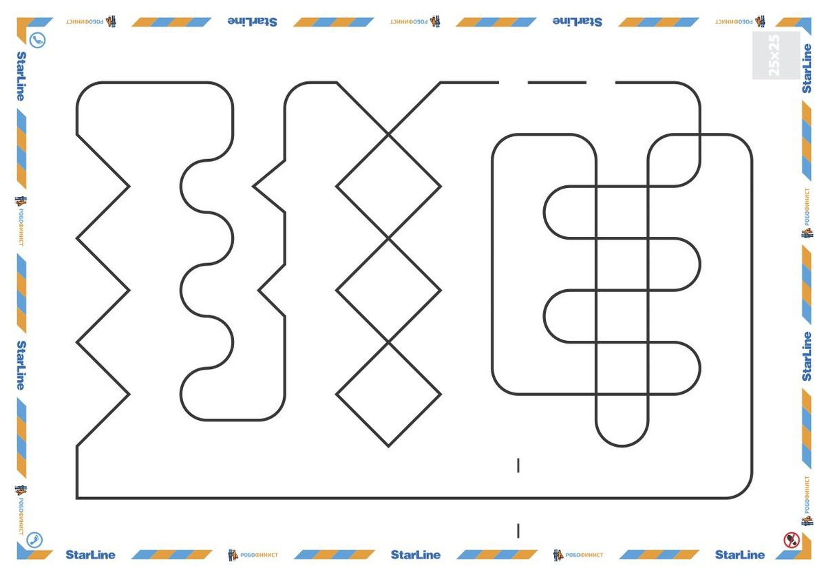 Пример трассы  (полигона) узкая линия. 