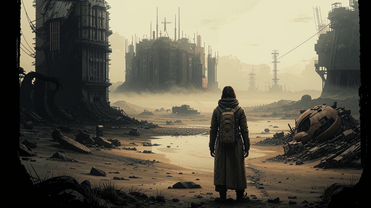 Картинка сгенерирована нейросетью на тему "Человечество через 50 лет при текущем раскладе"