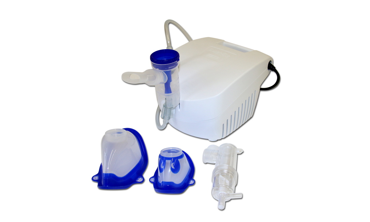 Компрессорный небулайзер «Супер-Эко» производства компании Flaem Nuova с двумя режимами распыления – для верхних дыхательных путей (при ЛОР-заболеваниях) и для нижних дыхательных путей