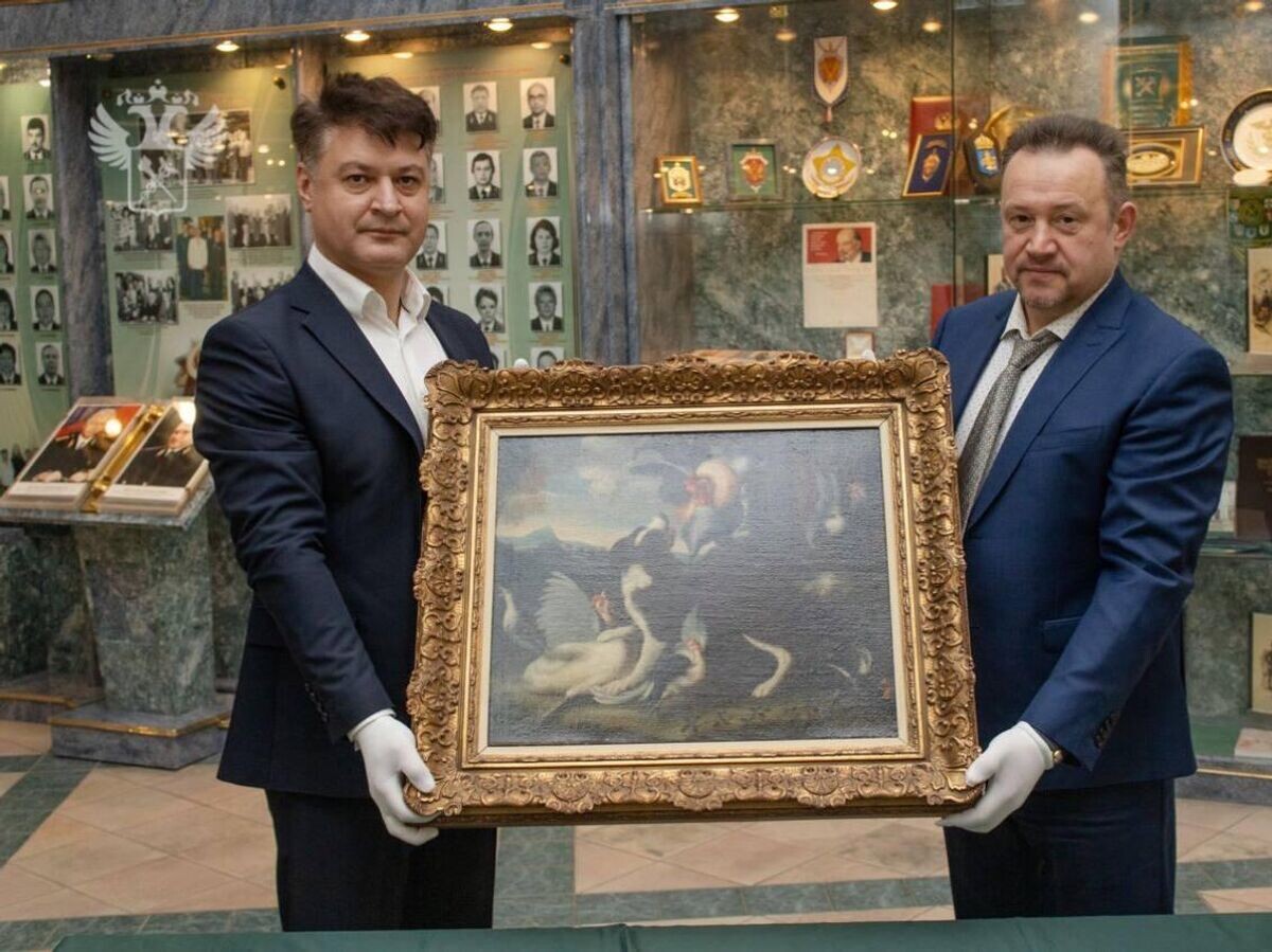    Картину "Петушиные бои" итальянского художника, изъятую на таможне в аэропорту Шереметьево, передали Минкультуры РФ© Фото : ФТС России | ProТаможню/Telegram