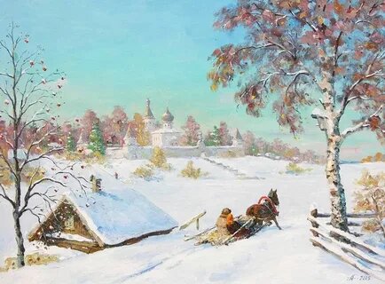 Русская зима. Иллюстрация с сайта Яндекс.  Картинки.