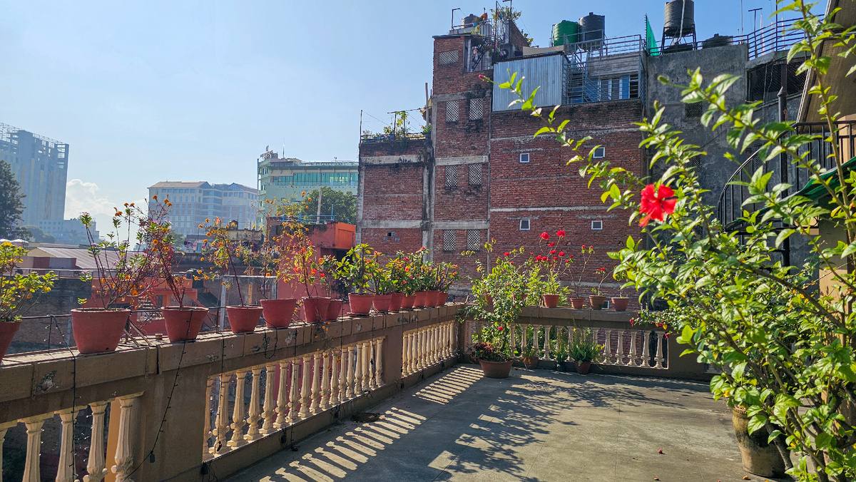 Непальцы очень любят расставлять везде глиняные горшочке с цветами. Как по мне, это очень мило и красиво!