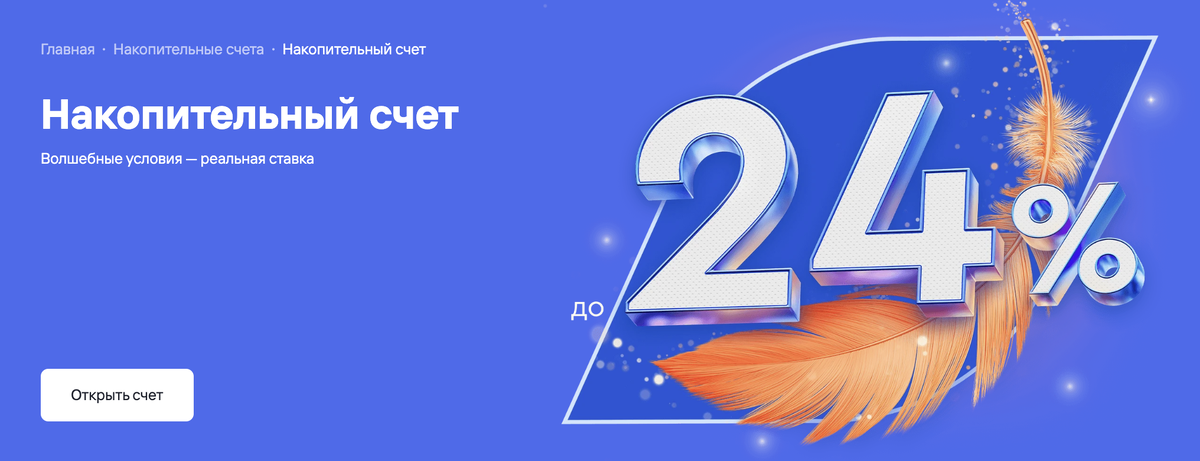 Пример накопительного счета со ставкой 24%