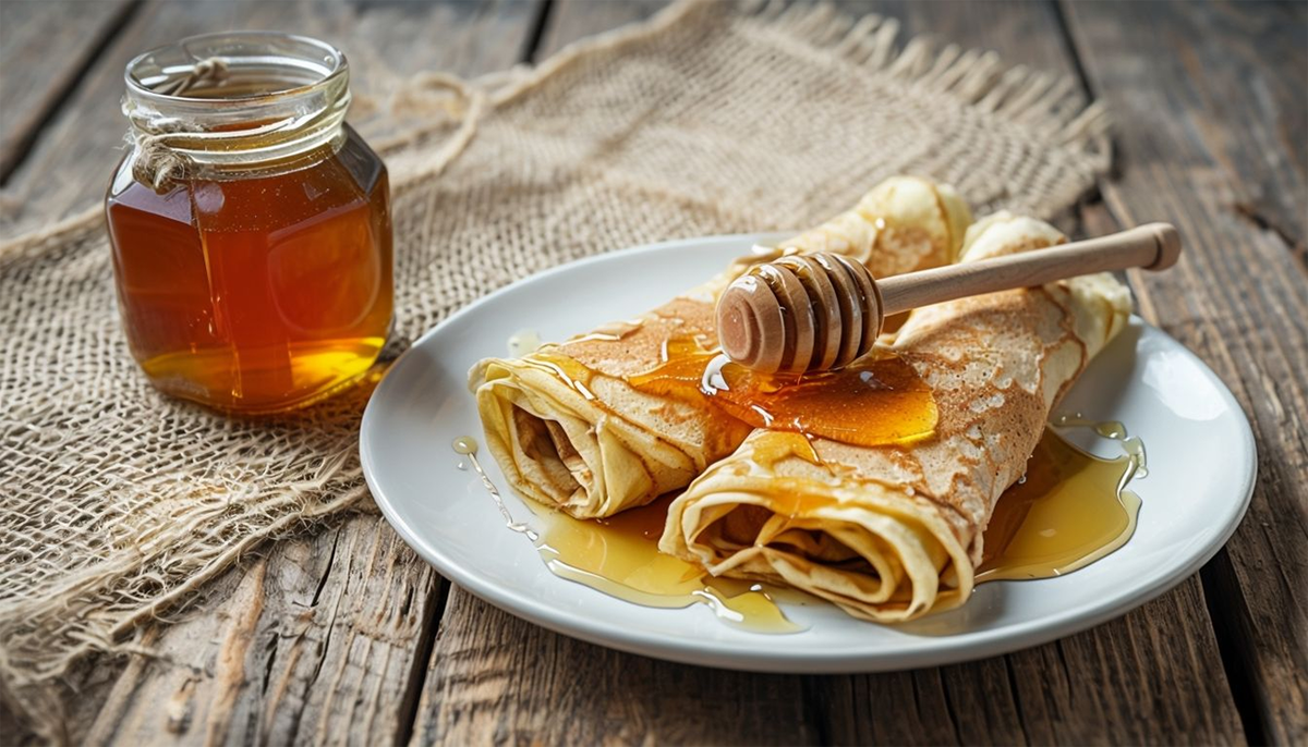 Блинчики с медовым соусом