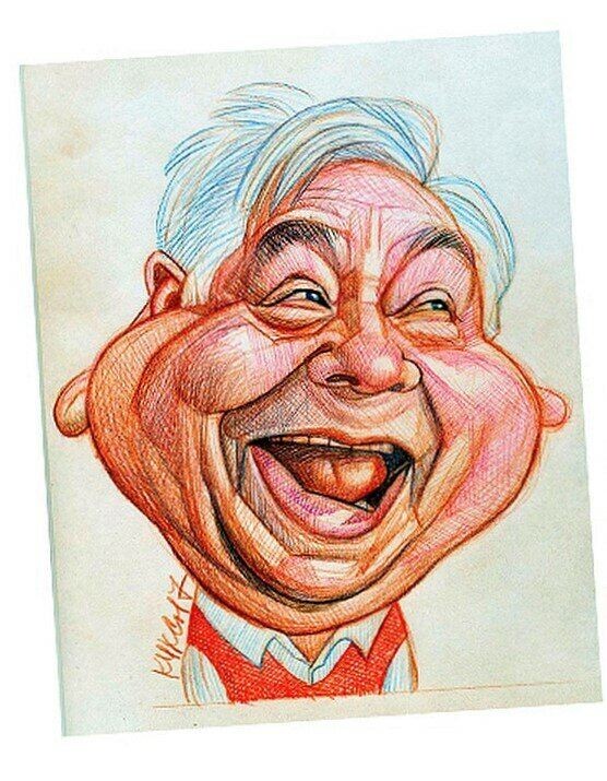 ШАРЖ НА СОВЕТСКОГО И РОССИЙСКОГО АКТЕРА ТЕАТРА И КИНО, РЕЖИССЕРА ОЛЕГА ТАБАКОВА ОТ ХУДОЖНИКА-КАРИКАТУРИСТА КОНСТАНТИНА КУКСО «Чеканна поступь, речь тверда У Лелика, у Табакова. Горит, горит его звезда На пиджаке у Михалкова » ЭПИГРАММА ОТ ВАЛЕНТИНА ГАФТА