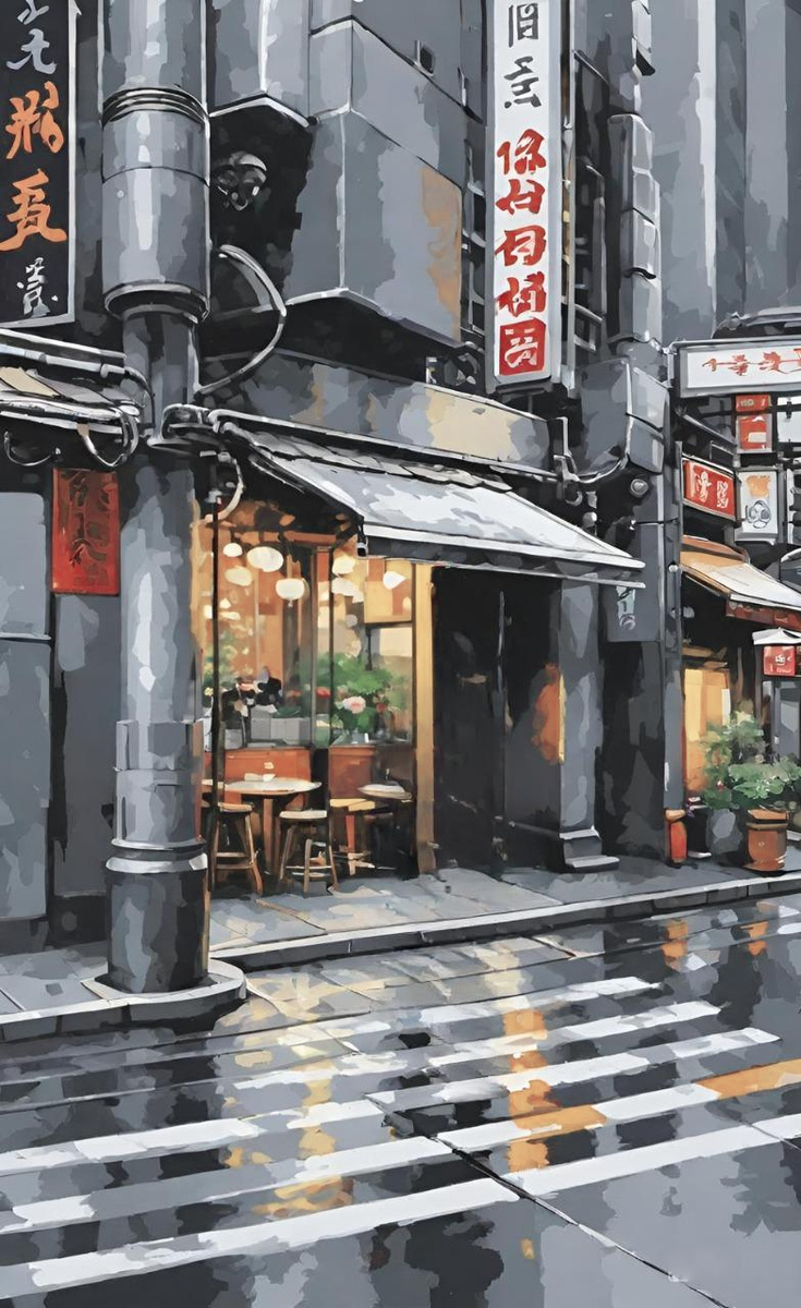 Пейзаж 1. Иллюстрация создана с помощью нейросети DreamAI и программы Photoshop.