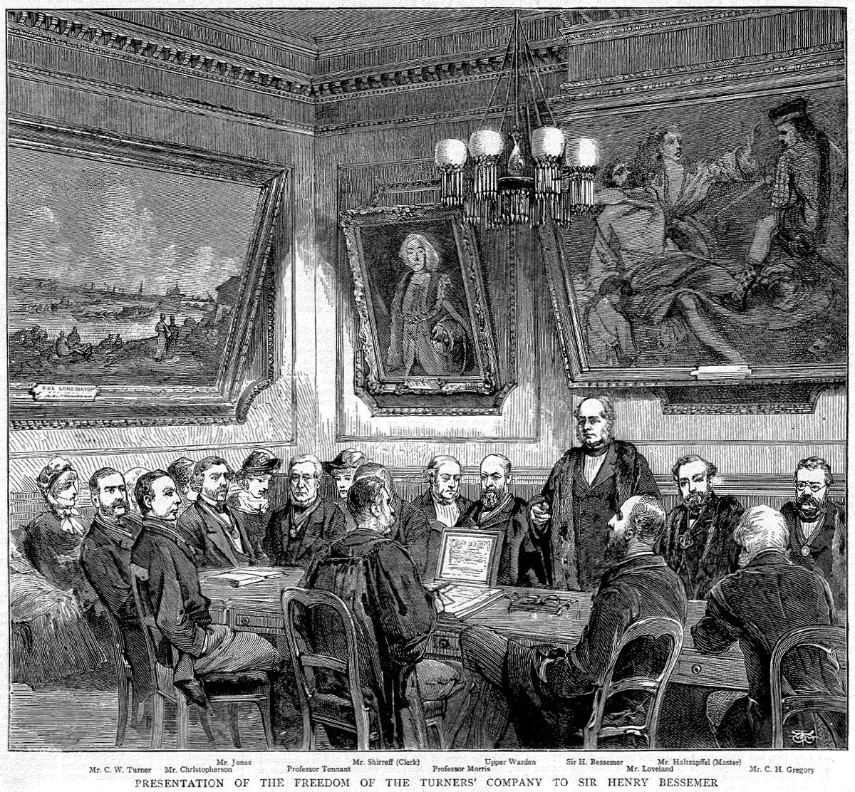    Генри Бессемер на собрании Turners' Company по производству ливреи, 1880 годThe Worshipful Company of Engineers