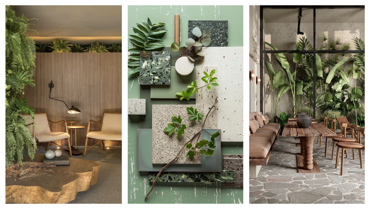Обилие зелени в интерьере