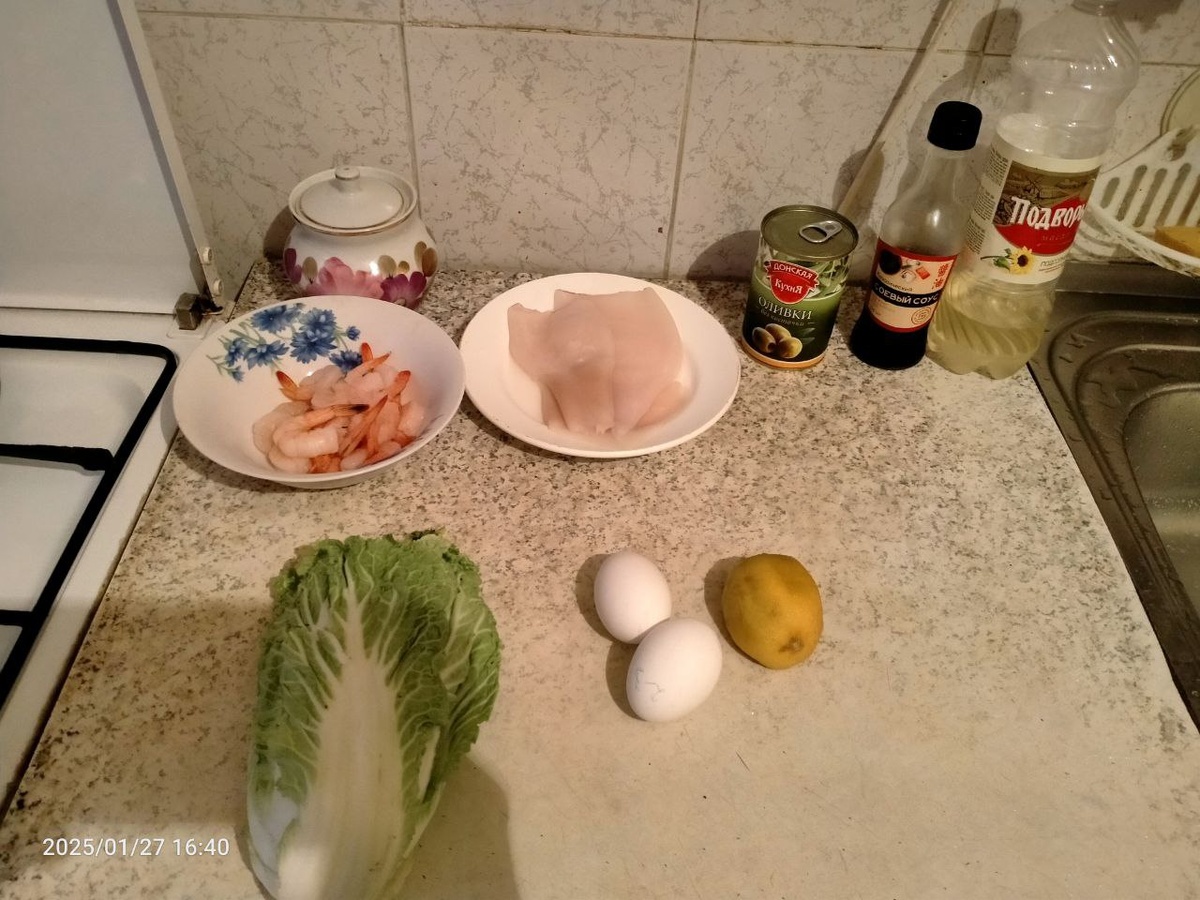 Продукты, необходимые, для приготовления салата