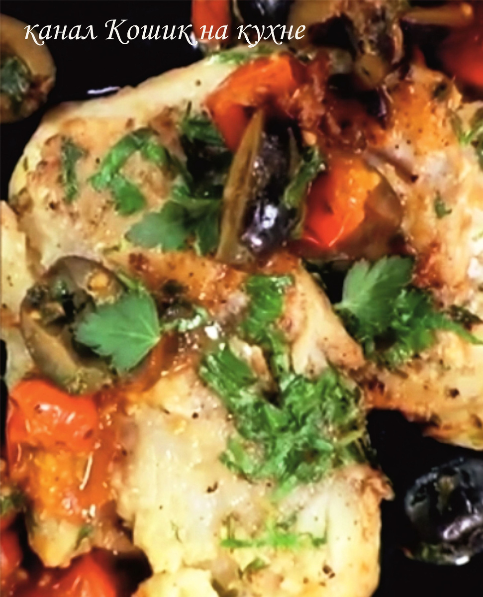 Хек с чесноком