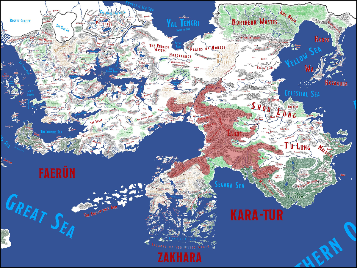 Красным отмечена горная цепь Йехимал