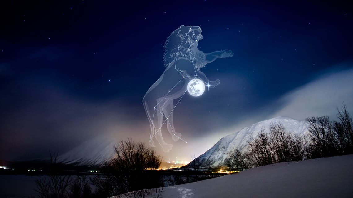 Полная Снежная Луна 12 февраля будет сиять рядом с самой яркой звездой Льва, Регулом.