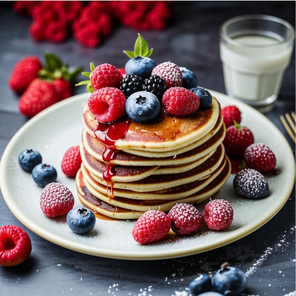 Панкейки со свежими ягодами