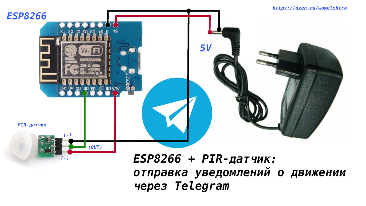 "Проект: система безопасности с ESP8266 и Telegram-уведомлениями"