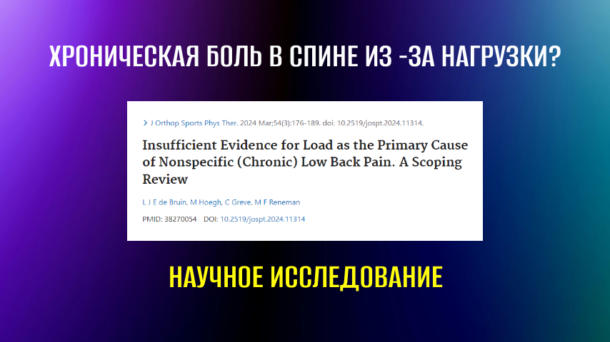Хроническая боль в спине из-за нагрузки?