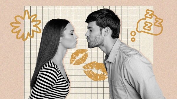 Что значит, если во сне целуетесь: толкование снов по сонникам. Обложка © Shutterstock / FOTODOM / Roman Samborskyi, © Freepik / rawpixel.com