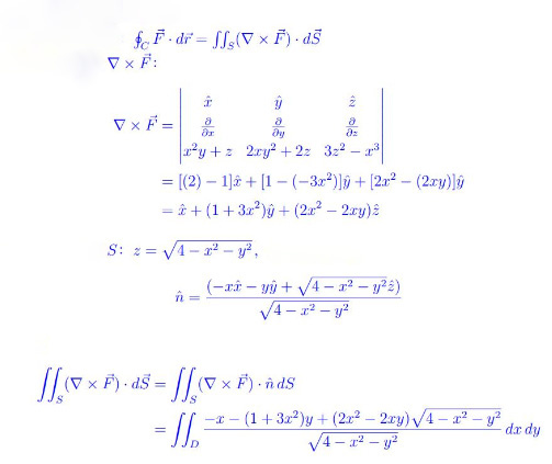 Формула Стокса. Одна из задач, заданная моделям для решения.