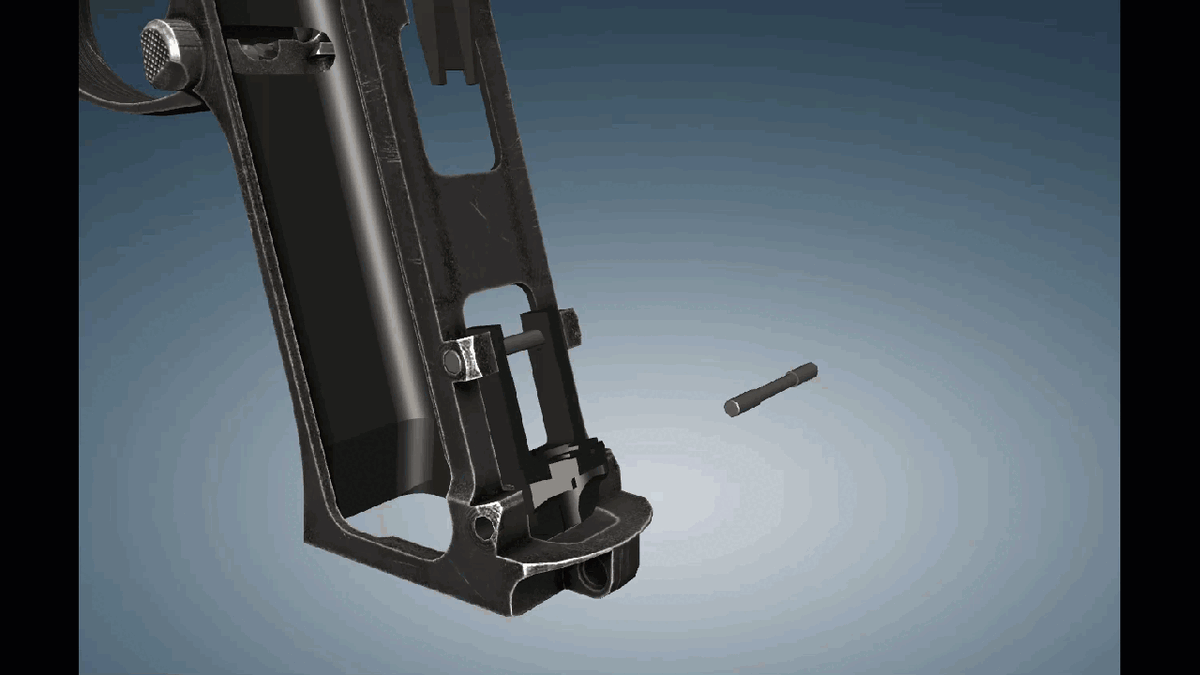 Отделение защелки стопора рукоятки (World of Guns Gun Disassembly)