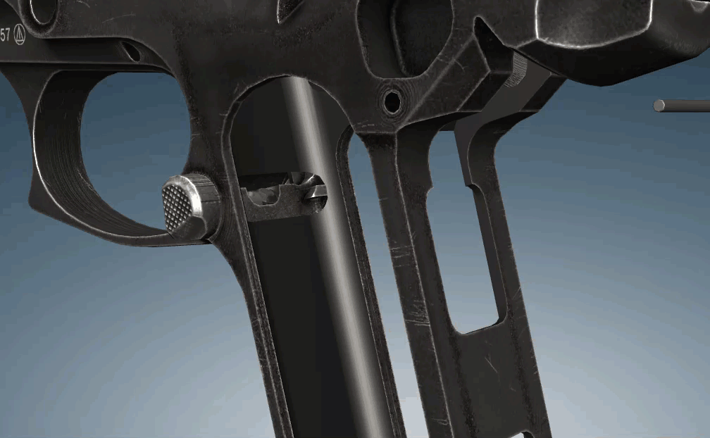 Отделение защелки магазина (World of Guns Gun Disassembly)