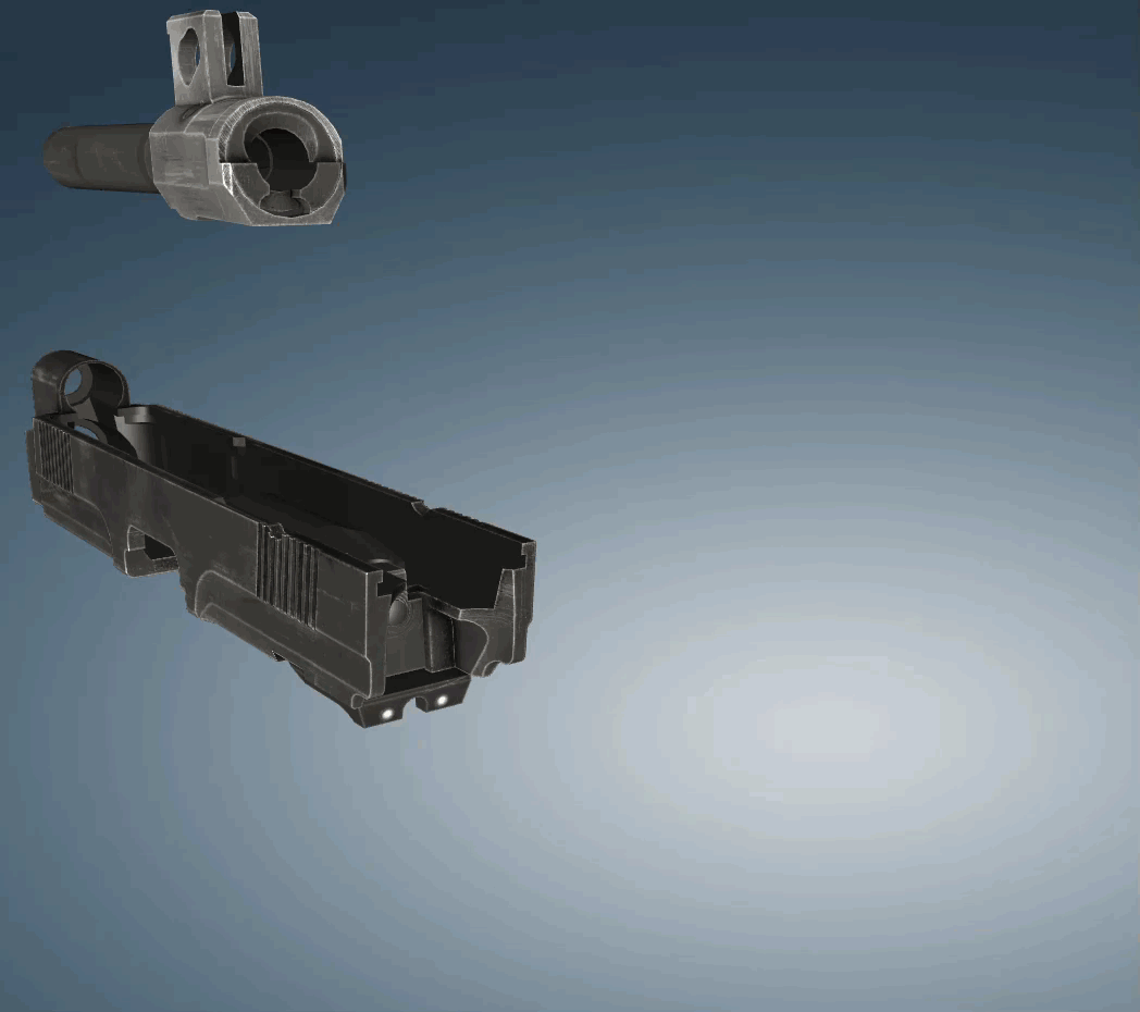 Отделение ударника с пружиной из затвора (World of Guns Gun Disassembly)