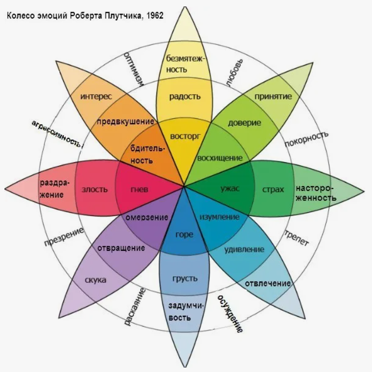 Раз в день в одно и тоже время смотрите это колесо, и пытайтесь осознать какую эмоцию испытываете в данный момент.